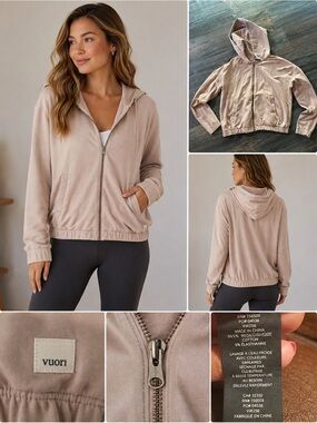 Vuori Laguna Zip Hoodie Women’s Full Zip Organic Cotton Blush Jacket